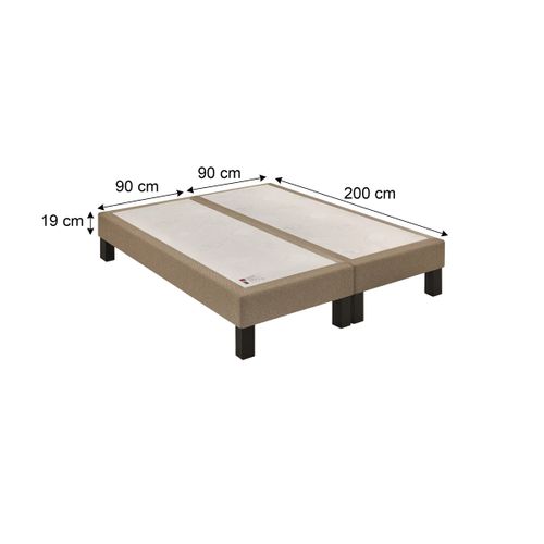 Sommier bronze 2x90x200 cm EPEDA BIEN-ETRE tissu
