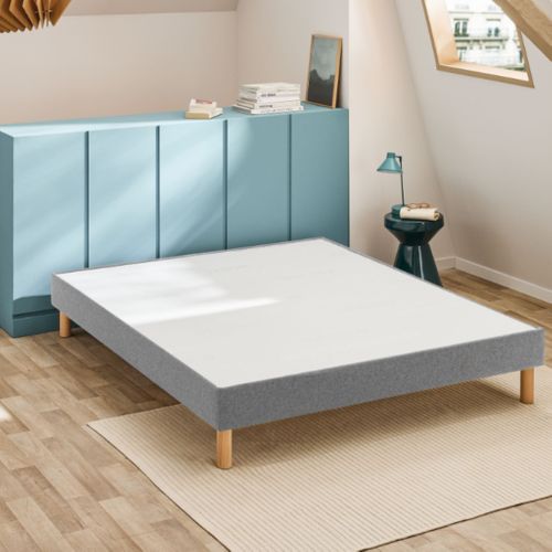 Sommier Déco Tapissier Vigoroso Gris Clair 80x190