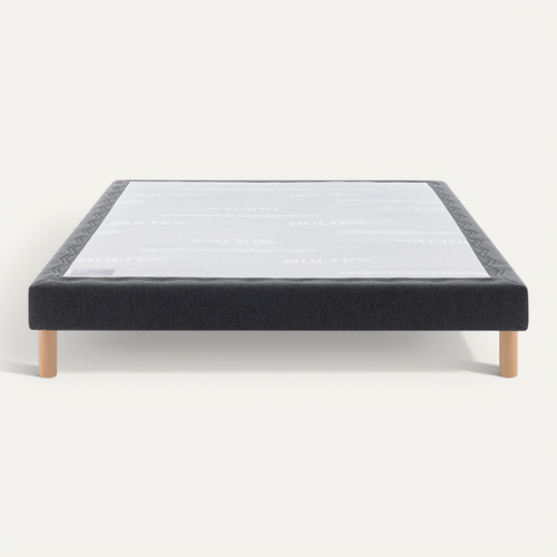 Sommier Déco Tapissier Mediano Gris Foncé 90x200