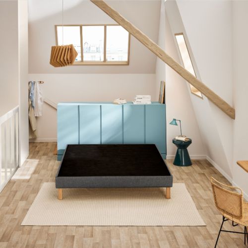 Sommier Déco Tapissier Unic Gris 100x200