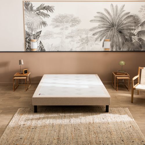Sommier Confort Médium Nature Chenillé Lin 2x90x200