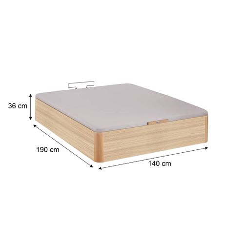 Sommier coffre 140x190 cm BULTEX INGENIEUX chêne