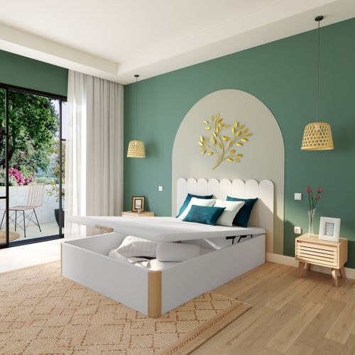 Sommier coffre 140x190 cm BULTEX INGENIEUX blanc vue d'ambiance 1