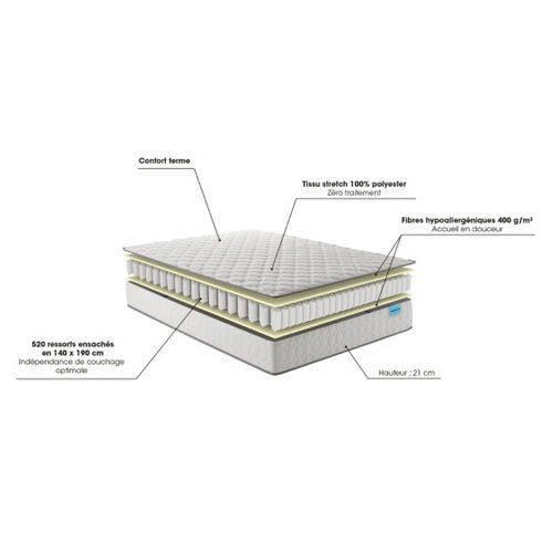 Matelas Ressort 180x200 cm WELL BED - Epaisseur 21 cm