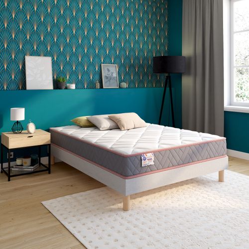 Matelas ressorts 140x190 cm avec mémoire de forme GRASS MAT ép.24 cm vue d'ambiance 1