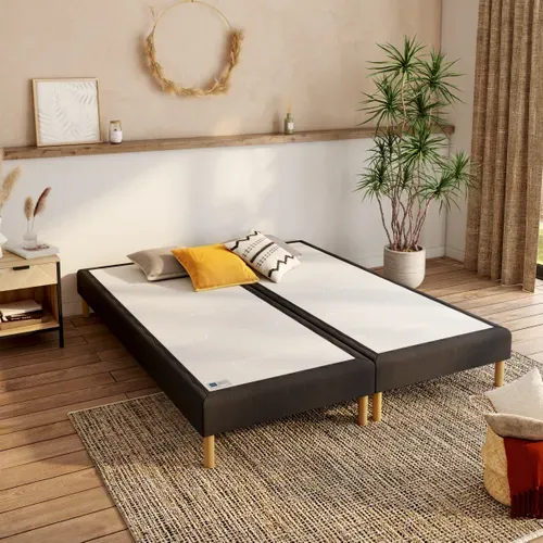 Sommier gris 2x80x200 cm BULTEX MOELLEUX vue d'ambiance 1