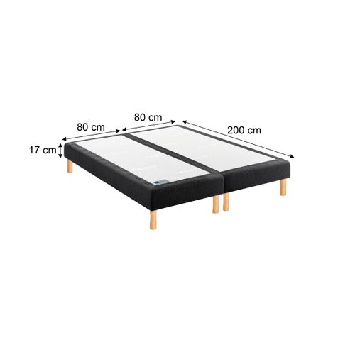 Sommier gris 2x80x200 cm BULTEX MOELLEUX