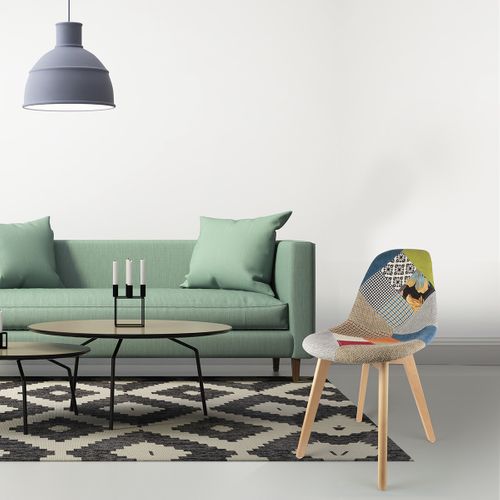 Lot De 2 Chaises Scandinaves Multicolore - Patchwork