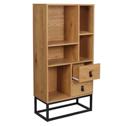 Bibliothèque Aspect Bois Et Pieds Métal - Abril