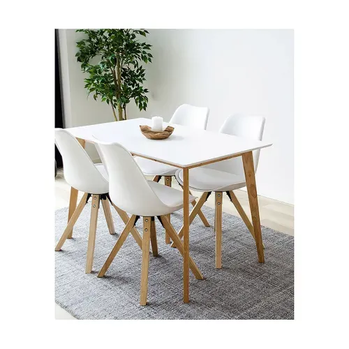Table Repas 120x70cm Naturelle Et Blanche - Gram