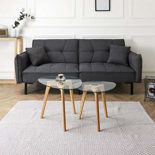 Lot De 2 Tables Basses Gigognes Verre Trempé - Roch