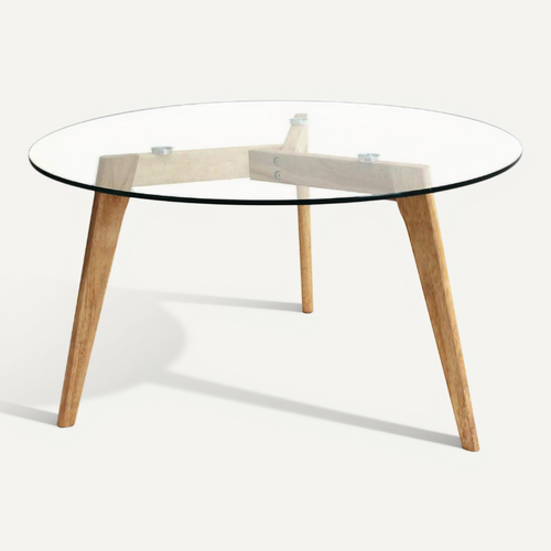 Verane - Table Basse Ronde Plateau Verre