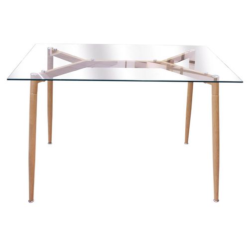 Table Repas Rectangulaire Plateau En Verre - Verana