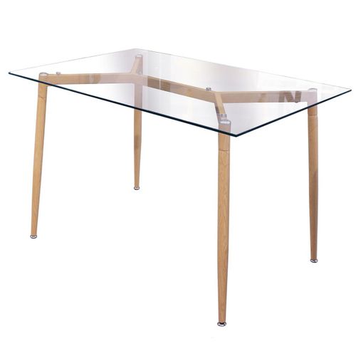 Table Repas Rectangulaire Plateau En Verre - Verana
