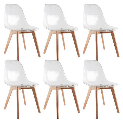 Lot De 6 Chaises Transparentes - Okoa