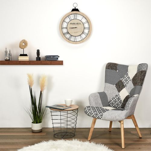 Fauteuil Patchwork Motifs Grisés - Giada