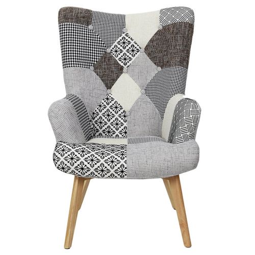 Fauteuil Patchwork Motifs Grisés - Giada
