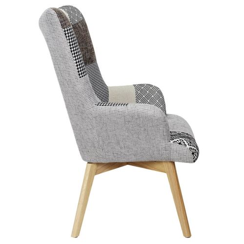 Fauteuil Patchwork Motifs Grisés - Giada