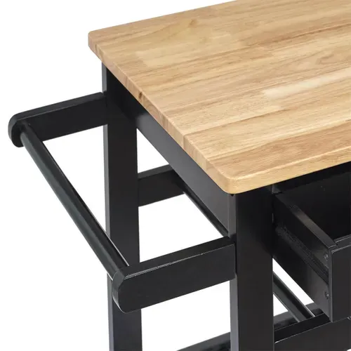 Desserte à Roulettes Noire Avec Porte-bouteilles - Kwit