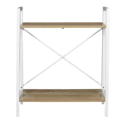 Etagère à 2 Niveaux Bois Et Métal Blanc - Lieta