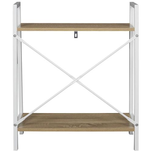 Etagère à 2 Niveaux Bois Et Métal Blanc - Lieta