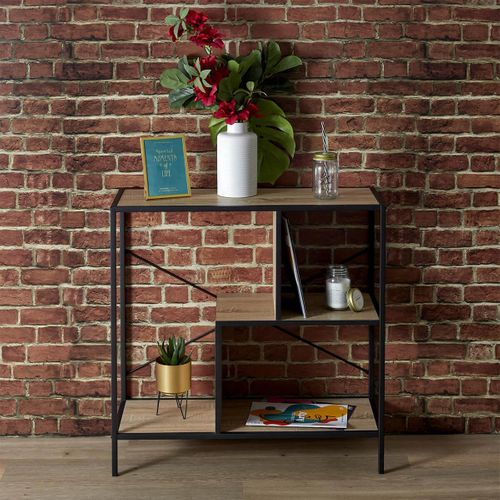 Etagère 3 Niveaux Aspect Bois Et Métal Noir - Endis