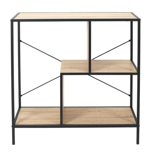 Etagère 3 Niveaux Aspect Bois Et Métal Noir - Endis