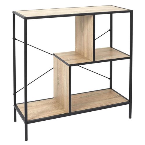 Etagère 3 Niveaux Aspect Bois Et Métal Noir - Endis