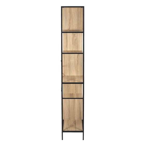 Etagère 6 Niveaux Aspect Bois Et Métal Noir - Endis