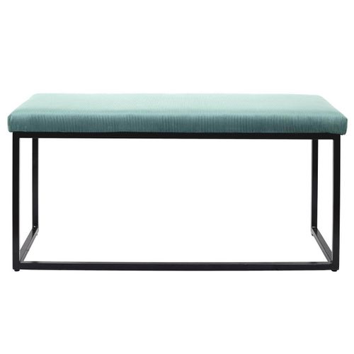 Banc Avec Assise Velours Côtelé Bleu Canard - Alessia