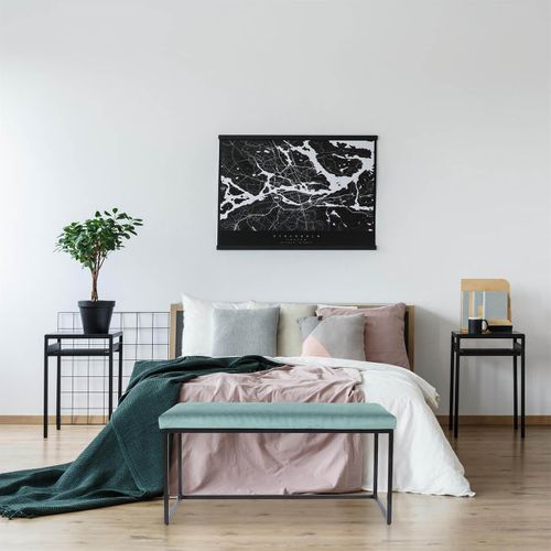 Banc Avec Assise Velours Côtelé Bleu Canard - Alessia