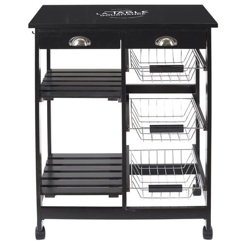 Desserte à Roulettes Noire Multi-rangement - Dragan