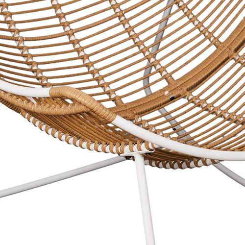 Fauteuil à Bascule Blanc Avec Assise Capitonnée Et Bouclettes - Merida