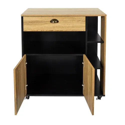 Desserte à Roulettes Multi-rangement Aspect Bois - Dinaj