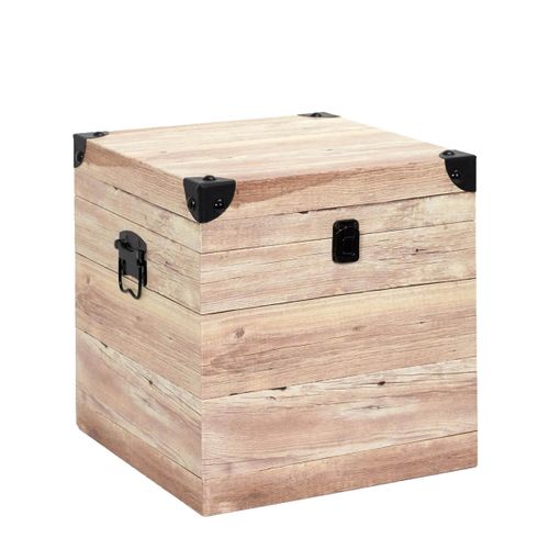 Sama - Lot De 3 Malles Cubes Aspect Bois Rosé