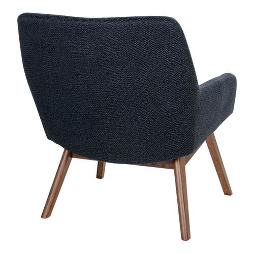 Fauteuil Noyer Massif Naturel Et Tissu Gris Foncé - Harrow
