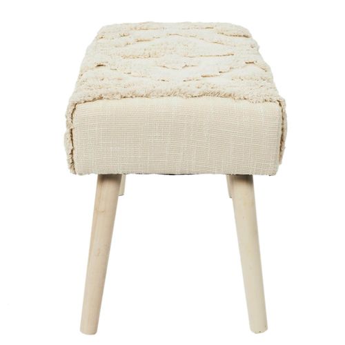 Banc Scandinave Beige Motifs Imitation Fourrure - Skully