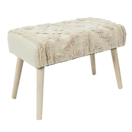 Banc Scandinave Beige Motifs Imitation Fourrure - Skully