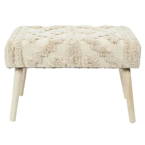 Banc Scandinave Beige Motifs Imitation Fourrure - Skully