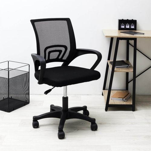 Fauteuil De Bureau Sur Roulettes Noir Tissu Mesh - Walter