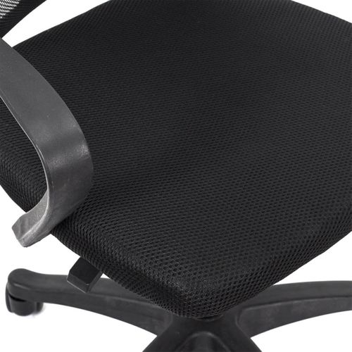 Fauteuil De Bureau Sur Roulettes Noir Tissu Mesh - Walter