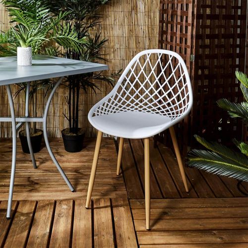 Lot De 4 Chaises Blanches Coque Arrondie - Tressie