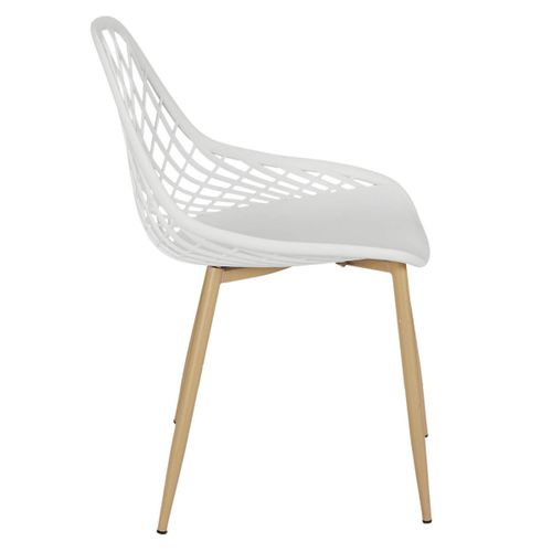 Lot De 4 Chaises Blanches Coque Arrondie - Tressie
