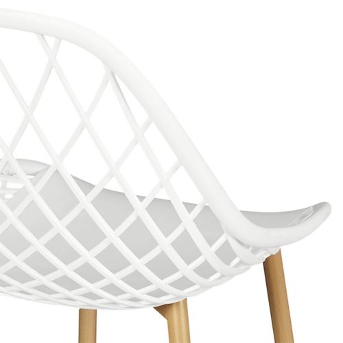 Lot De 4 Chaises Blanches Coque Arrondie - Tressie