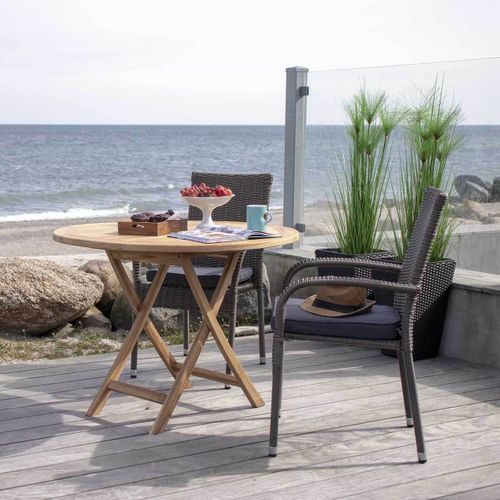 Table Jardin Ronde D.100cm Teck Naturel - Destin