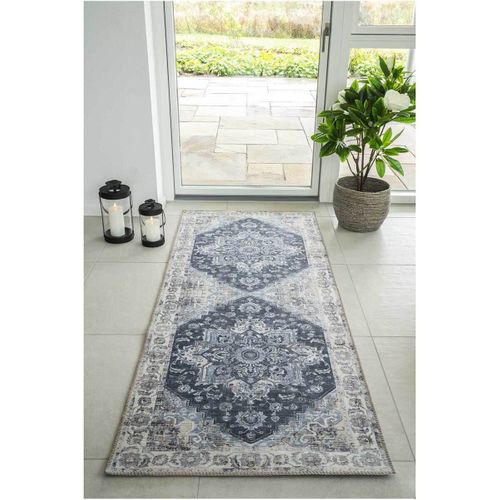 Colaba - Tapis De Couloir 80x200cm Avec Motifs Bleu