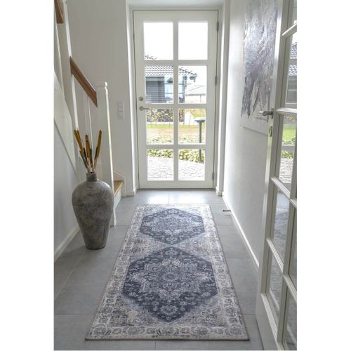 Colaba - Tapis De Couloir 80x200cm Avec Motifs Bleu