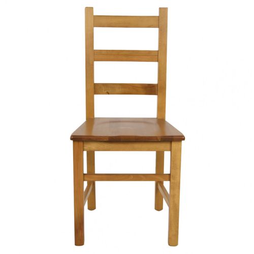 Lot De 6 Chaises Teinté Chêne Et Assises En Bois - Orta