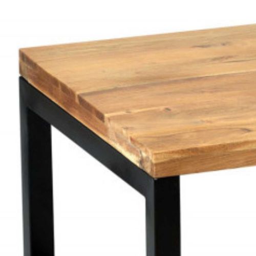Bowna - Table Basse En Acacia Massif Et Métal Noir