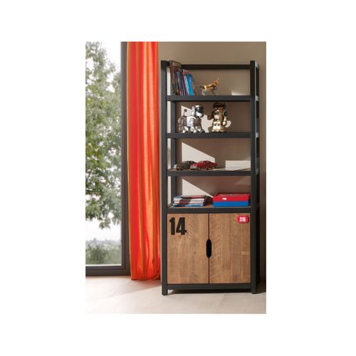 Bibliothèque 2 Portes En Pin Massif à Motifs - Tchad